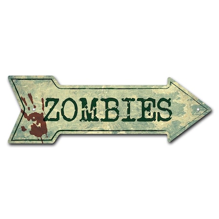 Signmission Zombies Arrow Sign Funny Home Decor 36in Wide P-ARROW12-999532